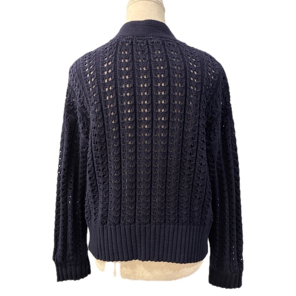 Gap Navy Cotton Knit Cardigan Size Medium - Picture 4 of 6
